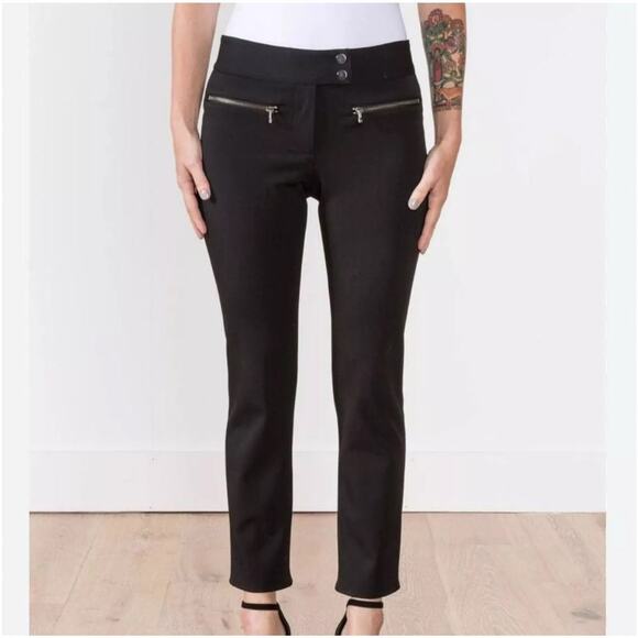 Veronica Beard Black Metro Kick Flare Stretch Ankle Pants Size 2 - Picture 4 of 9